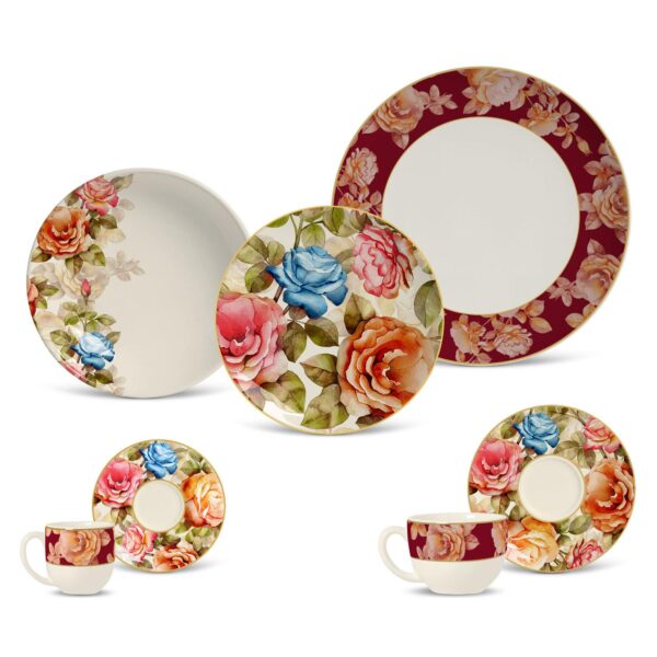 Loja Casa Canto - Aparelho de Jantar 06 pessoas - Aparelho de Jantar Chá e Café Vintage 42pç Porto Brasil