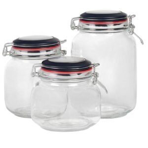 Loja Casa Canto - Potes e Baleiros - Jogo Potes Hérmeticos Redondos Transparente Tampa 3un Dynasty