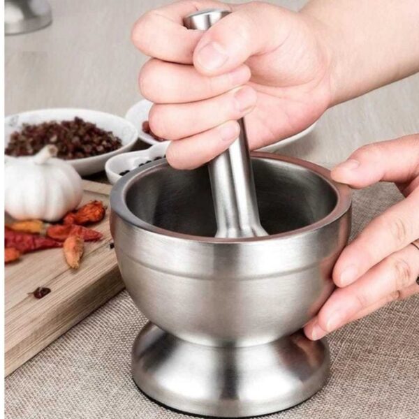 Loja Casa Canto - Pilão - Pilão com Socador aço Inox 10x10x9cm Mimo Style