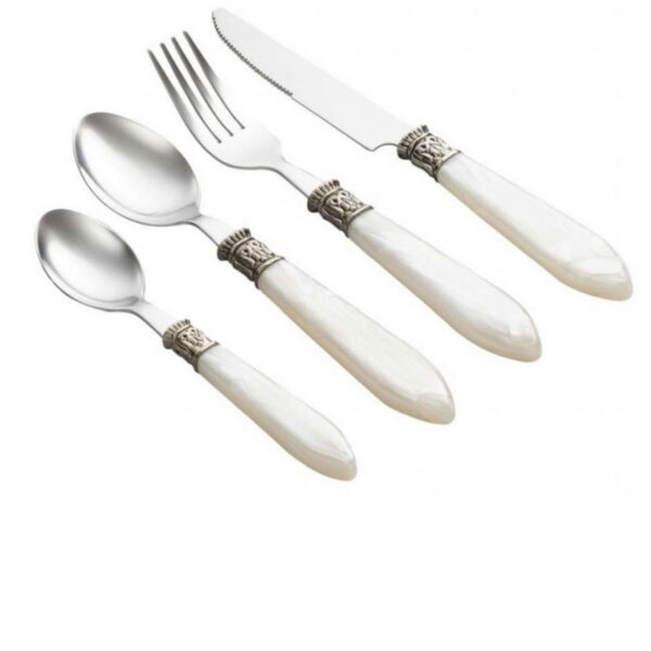 Loja Casa Canto - Faqueiro 24 peças - Faqueiro Mother Pearl Marfim aço Inox 24pç Lyor