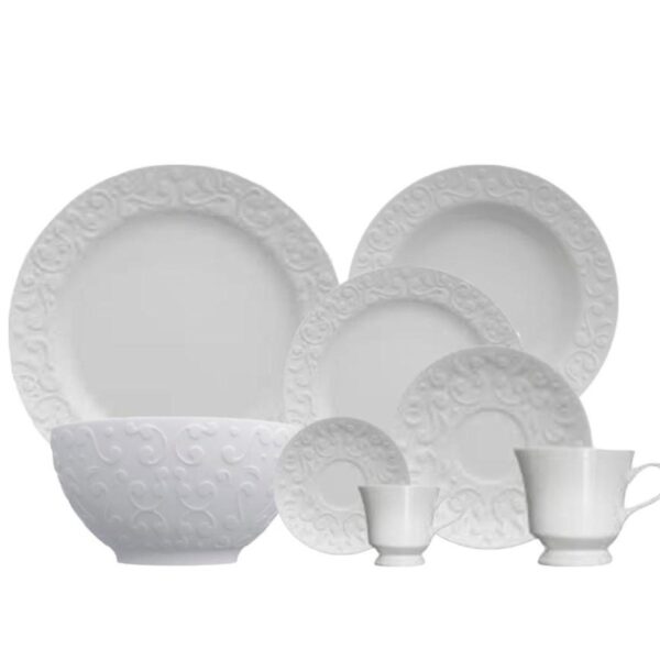 Loja Casa Canto - Aparelho de Jantar 08 pessoas - aparelho de Jantar Chá 64pç para 08 pessoas Tassel Porcelana Germer