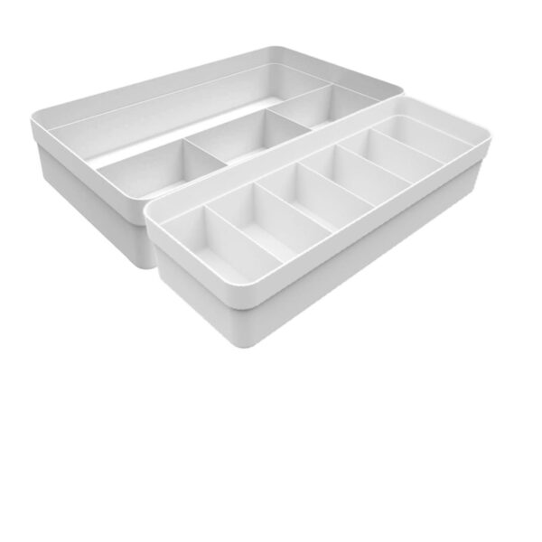 Loja Casa Canto - Organização de Gavetas - Jogo Organizadores Gavetas Logic Plástico Branco 4un Ou