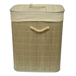 Loja Casa Canto - Lavanderias - Cesto Roupa Bambu com Tampa 40x30x50 Mimo Style