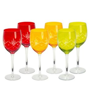 Loja Casa Canto - Taças Lapidadas - Jogo Taças Lapidadas 400ml Laranja, Verde Vermelho 6un Incasa