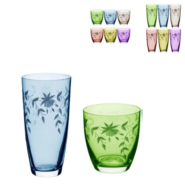 Loja Casa Canto - Copos Lapidados - Jogo Copos Long Drink Wisky Cristal Multicolorido Bohemia