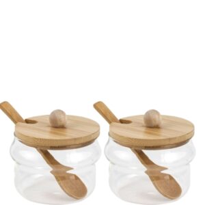 Loja Casa Canto - Jogo para Chá - Jogo para Servir Café da Manha Madeira Vidro 8pç Mimo Style