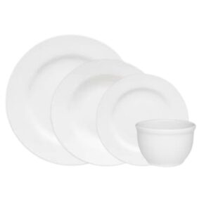 Loja Casa Canto - Aparelho de Jantar 06 pessoas - aparelho de Jantar 24pç com aba Porcelana Branca Oxford