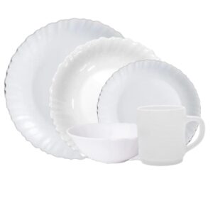 Loja Casa Canto - Aparelho de Jantar 06 pessoas - aparelho de Jantar 30pç Vidro Opaline Feston