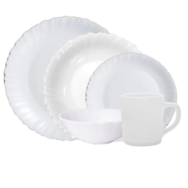 Loja Casa Canto - Aparelho de Jantar 06 pessoas - aparelho de Jantar 30pç Vidro Opaline Feston