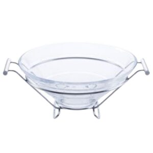 Loja Casa Canto - Saladeiras e Tigelas - Saladeira Vidro com Suporte Niquelado Satin 34x28x14cm Wolff