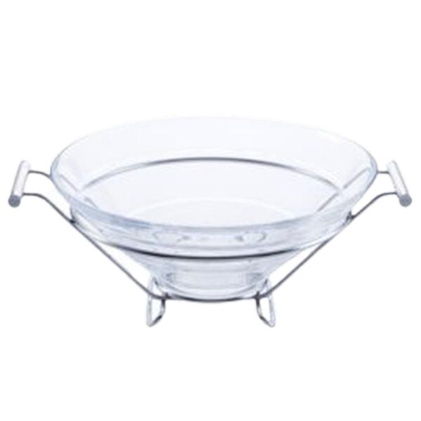 Loja Casa Canto - Saladeiras e Tigelas - Saladeira Vidro com Suporte Niquelado Satin 34x28x14cm Wolff