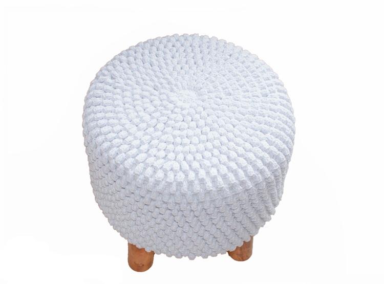 Loja Casa Canto - Puffs - Puff Croche Branco 38x38cm Lé Crochet