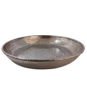 Loja Casa Canto - Saladeiras e Tigelas - Saladeira Redonda aluminio 41x6cm Metal Flor