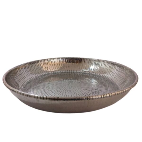 Loja Casa Canto - Saladeiras e Tigelas - Saladeira Redonda aluminio 41x6cm Metal Flor