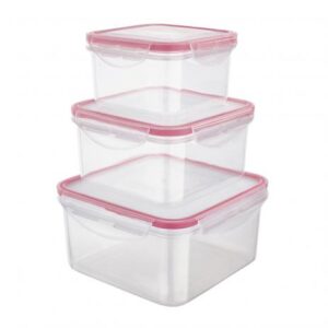 Loja Casa Canto - Potes e Baleiros - Jogo Potes Plástico Hermeticos com 3pç 1,5L, 750ml 500ml Lin Ran