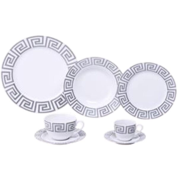 Loja Casa Canto - Aparelho de Jantar 06 pessoas - aparelho de Jantar, Chá e Café New Bone ZigZag 42pç Lyor