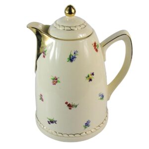 Loja Casa Canto - Garrafas Térmicas - Garrafa Térmica Porcelana Nina Bege com Detalhes Dourado BTC