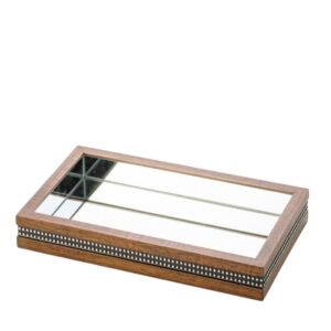 Bandeja Retangular Madeira com Strass – Woodart