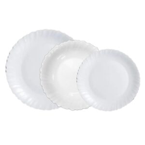 Loja Casa Canto - Aparelho de Jantar 06 pessoas - aparelho de Jantar 18pç Vidro Opaline Feston