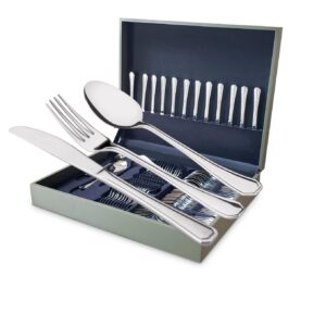 Loja Casa Canto - Faqueiro 75 peças - Faqueiro Liverpool aço Inox Com Estojo Madeira 75pç James