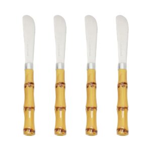 Loja Casa Canto - Talheres Avulsoss - Jogo Espátulas aço Inox com Cabo Plástico Bambu Cor Natural 4un Lyor