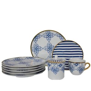 Loja Casa Canto - Jogo para Lanche - Jogo para Chá Coup Lusitana 19pç Porcelana Oxford