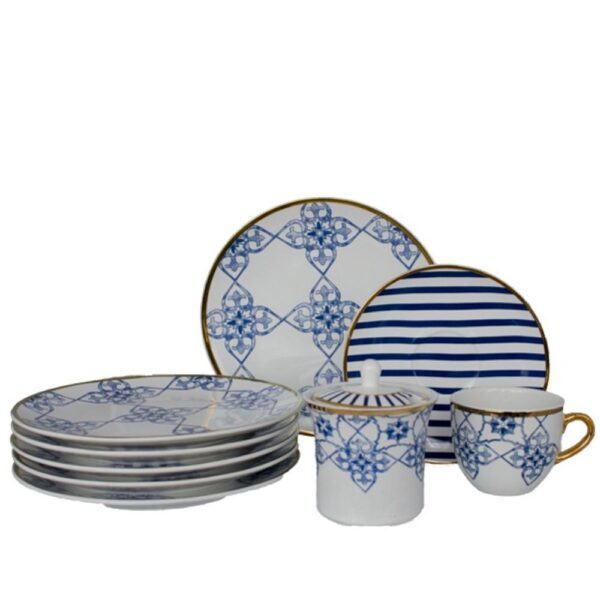 Loja Casa Canto - Jogo para Lanche - Jogo para Chá Coup Lusitana 19pç Porcelana Oxford