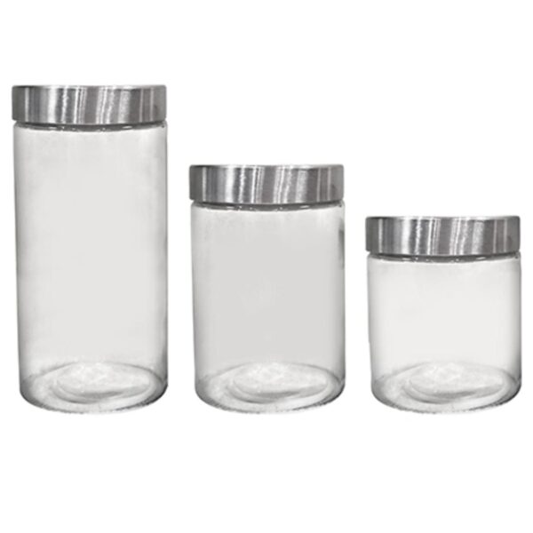 Loja Casa Canto - Potes e Baleiros - Jogo Porta Mantimentos Redondos Transparente Tampa 3un Dynasty