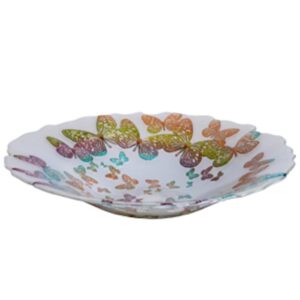 Loja Casa Canto - Centro de Mesa - Centro de Mesa Butterfly Branco com Multicor 40cm Vylux