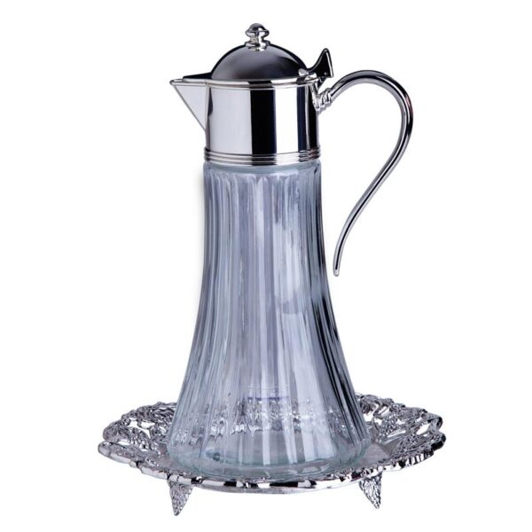 Loja Casa Canto - Bandeja de Metal e Cristais - Bandeja Redonda em SilverPlate com Pé diametro 25cm Dm Brasil