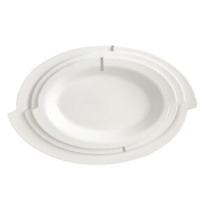 Loja Casa Canto - Baixela para Servir - Baixela para Servir,Travessa de Porcelana Branca 3un Zahav