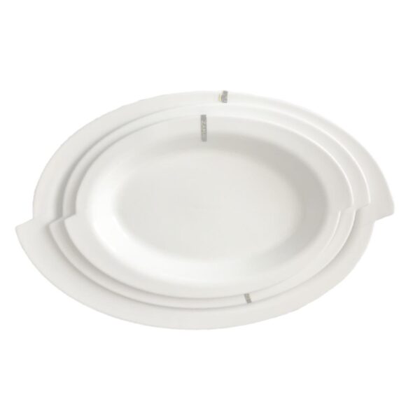 Loja Casa Canto - Baixela para Servir - Baixela para Servir,Travessa de Porcelana Branca 3un Zahav