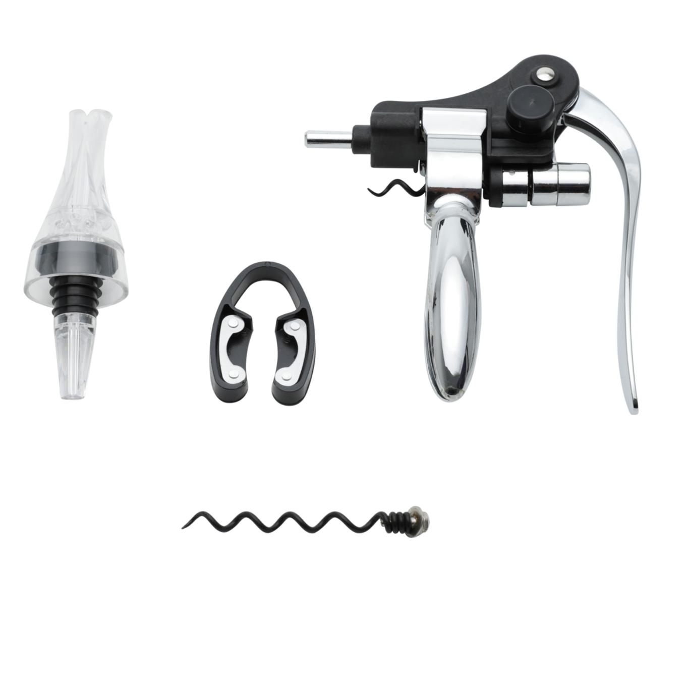 Loja Casa Canto - Acessórios para Vinho - acessórios para Vinho 4pç aço Inox com Saca Rolhas Bon Gourmet