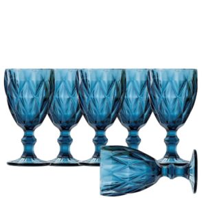 Loja Casa Canto - Taças de Vidro - Jogo Taças Diamond 260ml 6un azul
