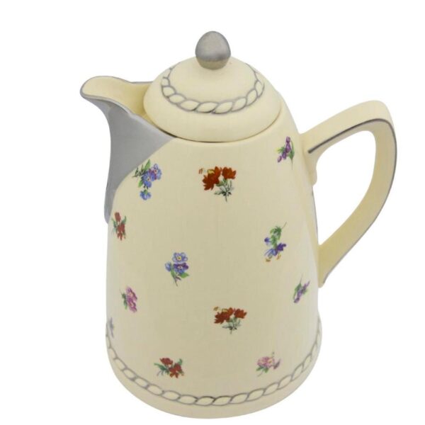 Loja Casa Canto - Garrafas Térmicas - Garrafa Térmica Porcelana Nina Bege com Detalhes Prata BTC