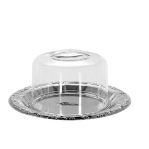 Queijeira Aço Inox com Tampa Acrilico diâmetro 19cm Viel