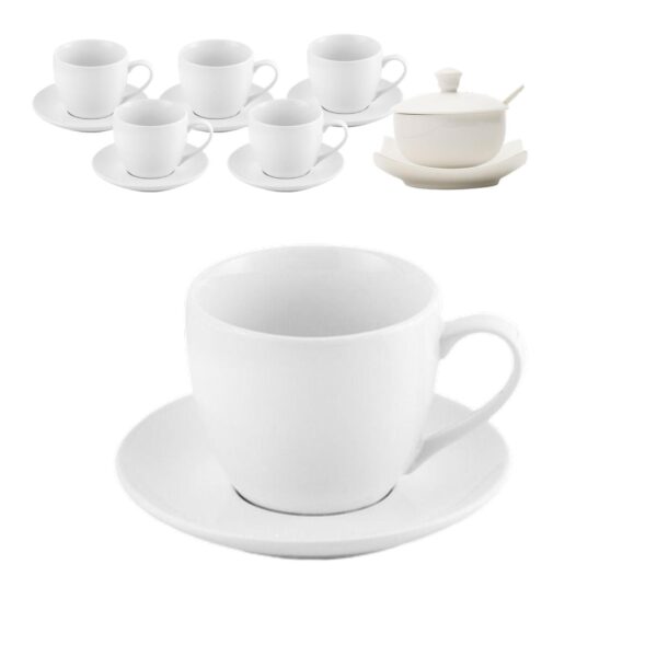 Loja Casa Canto - Xícaras para Chá - Jogo Xícaras para Cha Luiza 6un Porcelana Branca Bon Gourmet