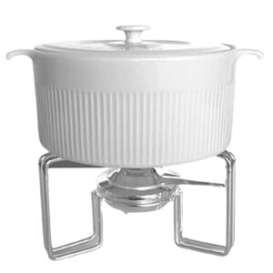 Rechaud Porcelana com Tampa 22x10cm e Suporte Inox Wolff