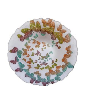 Loja Casa Canto - Centro de Mesa - Centro de Mesa Butterfly Branco com Multicor 40cm Vylux