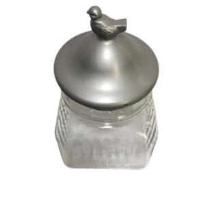 Loja Casa Canto - Potes e Baleiros - Pote Vidro 5L Canelado com Tampa Vidro Prata 15.5×26.5cm Btc