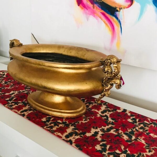 Loja Casa Canto - Centro de Mesa - Centro de Mesa Resina Versalhes Dourado 30x70x34cm arte