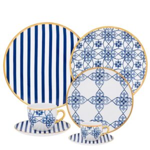 Loja Casa Canto - Aparelho de Jantar 06 pessoas - Aparelho de Jantar, Chá e Café Lusitana 42pç Porcelana Oxford