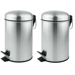 Lixeiras 5 litros com Pedal e Tampa de Aço Inoxidável 2un