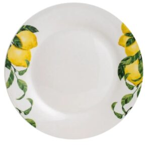 Loja Casa Canto - Pratos Avulsos - Jogo Pratos Rasos Fundos Porcelana Limão Siciliano 12un Lyor