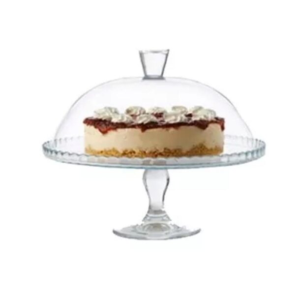 Prato para Bolo Vidro com Pé Patisserie 27x32cm Day Home