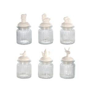 Loja Casa Canto - Potes e Baleiros - Jogo Potes Vidro 250ml comTampas Herméticas Sortidas 6un Dynasty