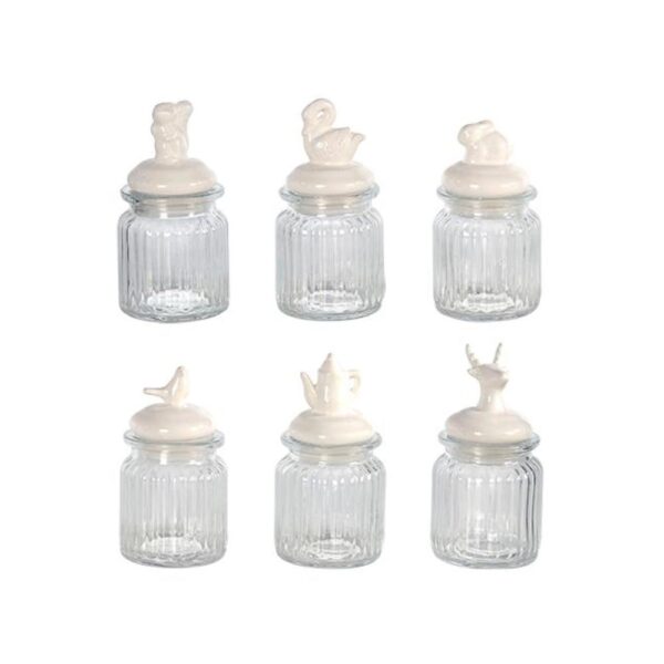 Loja Casa Canto - Potes e Baleiros - Jogo Potes Vidro 250ml comTampas Herméticas Sortidas 6un Dynasty