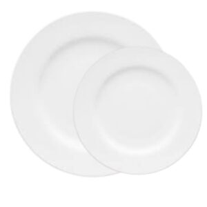 Loja Casa Canto - Pratos Avulsos - Jogo Pratos Rasos Sobremesa com aba Porcelana Branca 12un Oxford