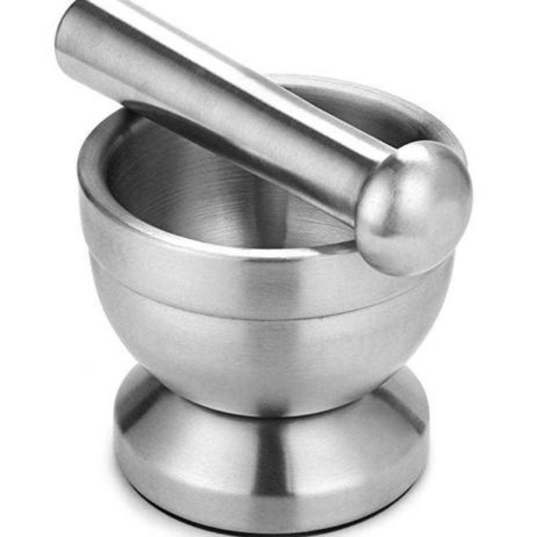 Loja Casa Canto - Pilão - Pilão com Socador aço Inox 10x10x9cm Mimo Style
