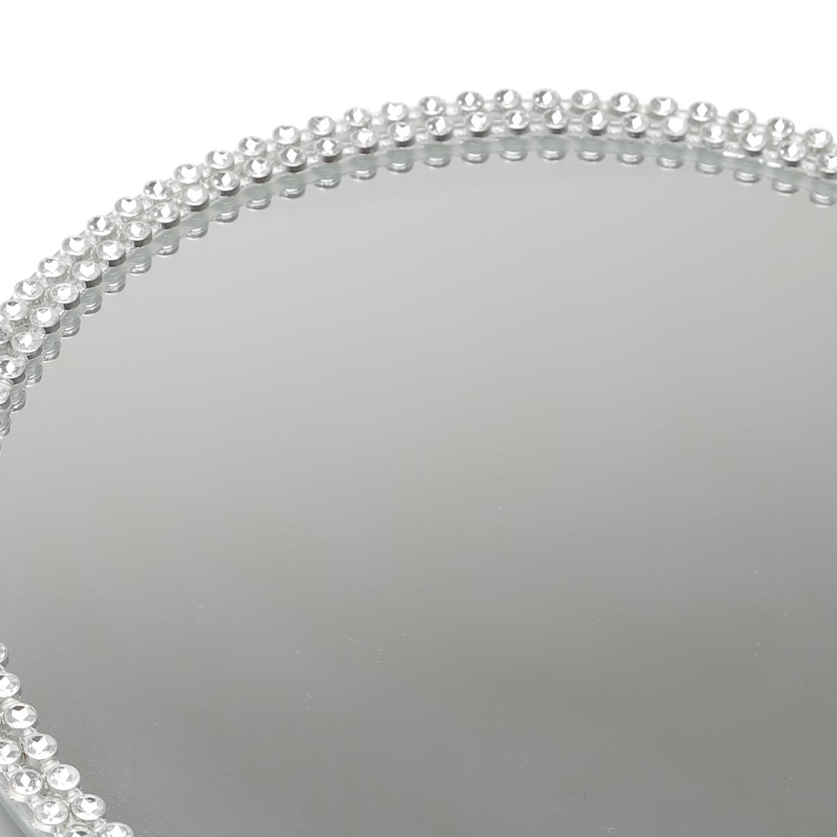 Loja Casa Canto - Bandeja de Metal e Cristais - Bandeja Prestige 30cm Redonda – Rojemac